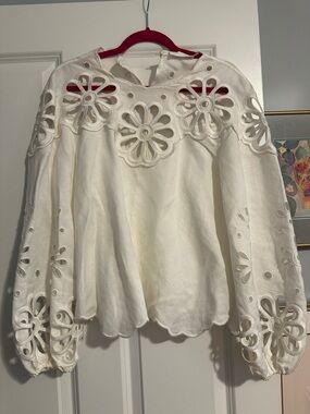 NWOT Jonathan Simkhai XS Floral Cutout Long-Sleeve Women's Top